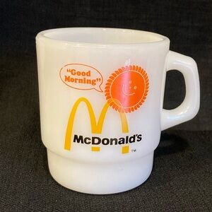Vintage Fire-King McDonald’s Mug – 1976 “Good Morning” Milk Glass